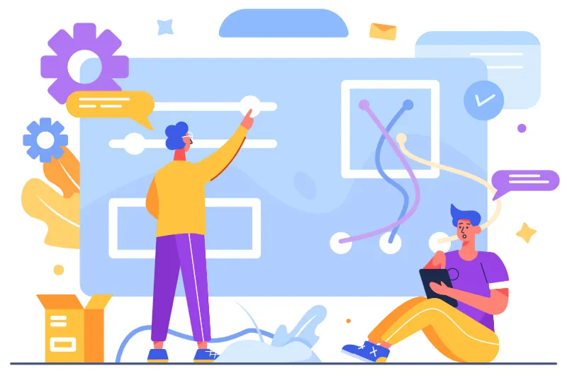 Visual drag and drop web templates page builder interface